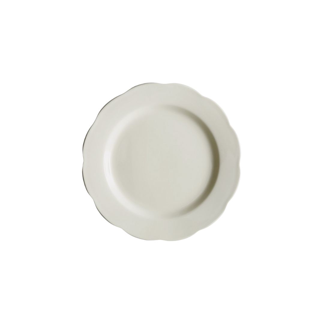 Scalloped Edge Stoneware Plate (Ivory)