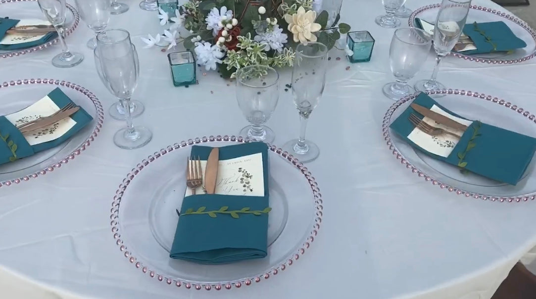 Rose Gold Beaded Plastic Charger