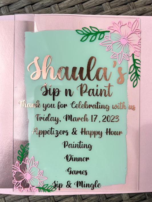 Custom Acrylic Invitation